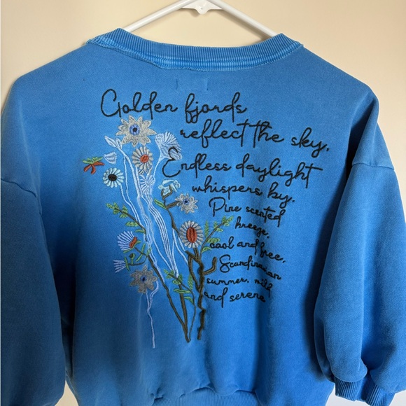 The Nikki Bubble Sweatshirt by Pilcro: Embroidered Edition Anthropologie Size M - Picture 8 of 9